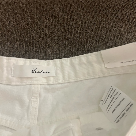 NWT KanCan white denim district shorts sz L - Picture 2 of 4
